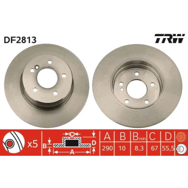 TRW | Bremsscheibe | DF2813