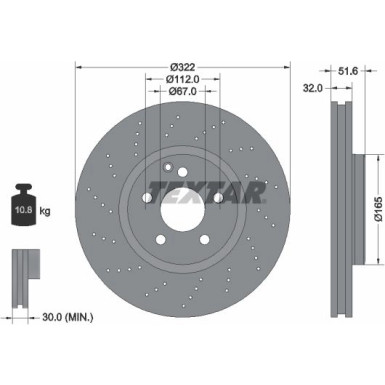 Textar | Bremsscheibe | 92277705