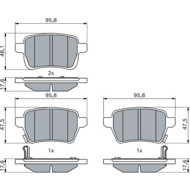 BOSCH | Bremsbelagsatz, Scheibenbremse | 0 986 494 802