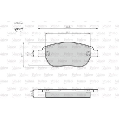 Valeo | Bremsbelagsatz, Scheibenbremse | 872600