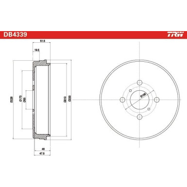 TRW | Bremstrommel | DB4339