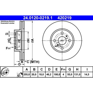 ATE | Bremsscheibe | 24.0120-0219.1