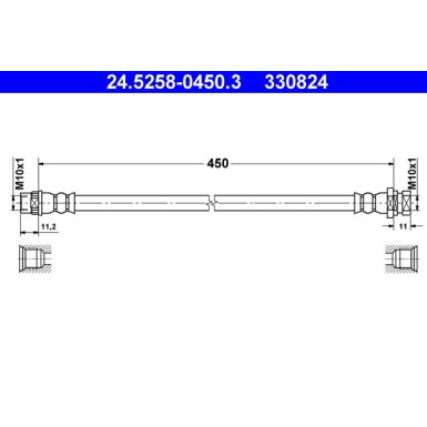 ATE | Bremsschlauch | 24.5258-0450.3