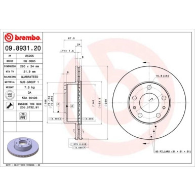 Brembo | Bremsscheibe | 09.8931.21