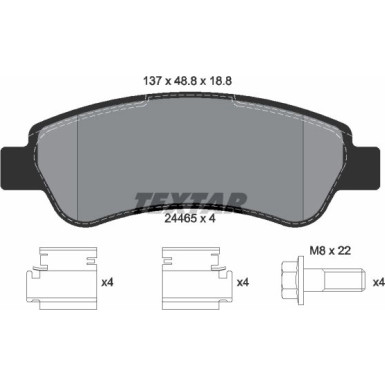 Textar | Bremsbelagsatz, Scheibenbremse | 2446501