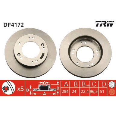 TRW | Bremsscheibe | DF4172