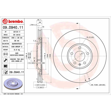 Brembo | Bremsscheibe | 09.D940.11