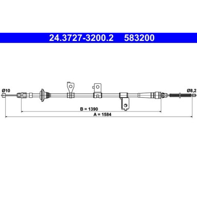 ATE | Seilzug, Feststellbremse | 24.3727-3200.2