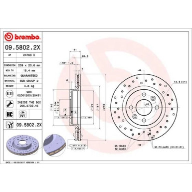 Brembo | Bremsscheibe | 09.5802.2X