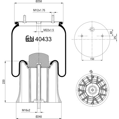 FEBI BILSTEIN 40433 Federbalg, Luftfederung