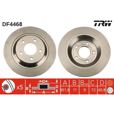 TRW | Bremsscheibe | DF4468