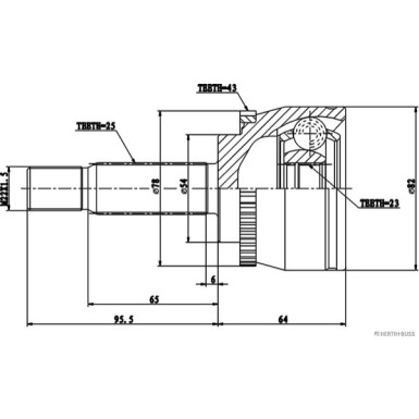Herth+Buss Jakoparts | Gelenksatz, Antriebswelle | J2825135