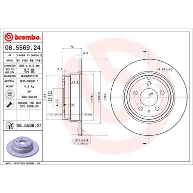 Brembo | Bremsscheibe | 08.5569.21