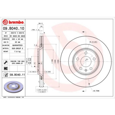 Brembo | Bremsscheibe | 09.B040.11