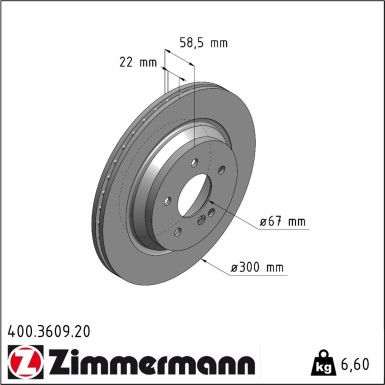 Zimmermann | Bremsscheibe | 400.3609.20