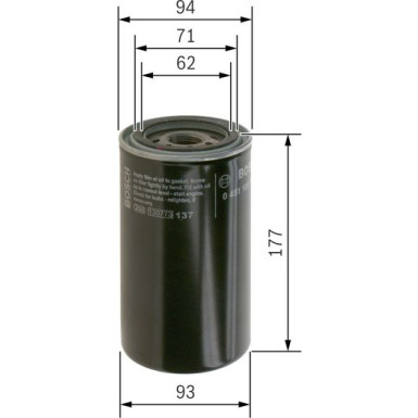 BOSCH 0 451 105 188 Ölfilter