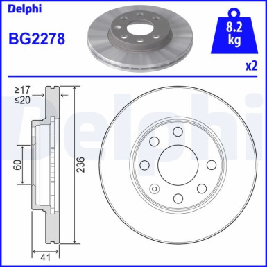 Delphi | Bremsscheibe | BG2278