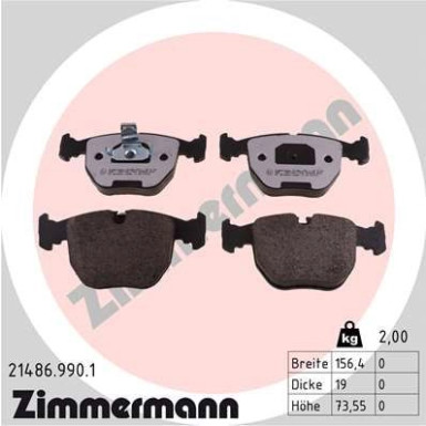 ZIMMERMANN 21486.990.1 staubreduzierte Bremsbeläge