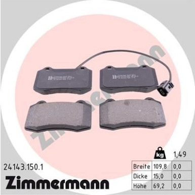 Zimmermann | Bremsbelagsatz, Scheibenbremse | 24143.150.1