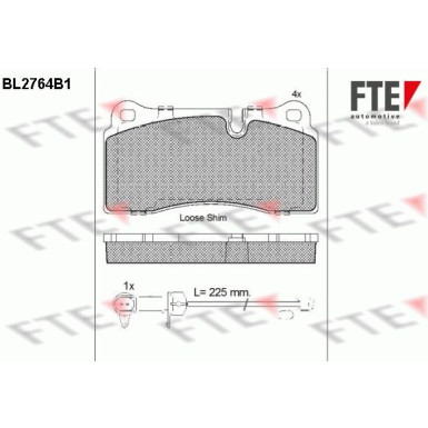 FTE | Bremsbelagsatz, Scheibenbremse | 9011059