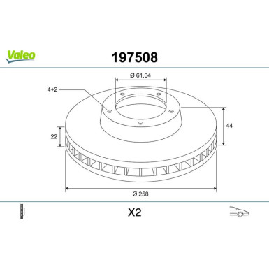 Valeo | Bremsscheibe | 197508