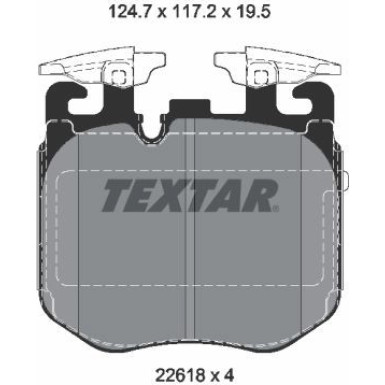 Textar | Bremsbelagsatz, Scheibenbremse | 2261801