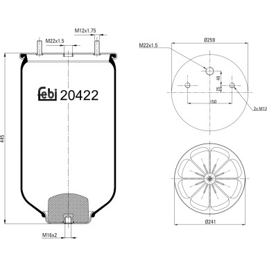 FEBI BILSTEIN 20422 Federbalg, Luftfederung