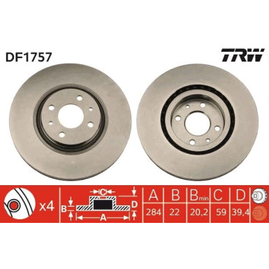 TRW | Bremsscheibe | DF1757