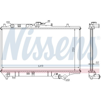 Nissens | Kühler, Motorkühlung | 62408A