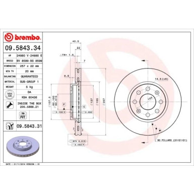 Brembo | Bremsscheibe | 09.5843.31