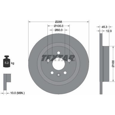 Textar | Bremsscheibe | 92275203