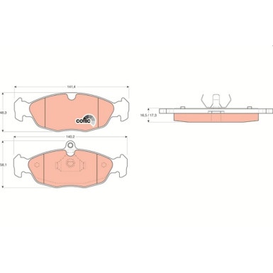 TRW | Bremsbelagsatz, Scheibenbremse | GDB1040