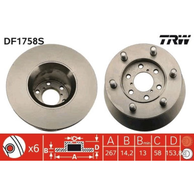 TRW | Bremsscheibe | DF1758S