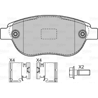 Valeo | Bremsbelagsatz, Scheibenbremse | 601465