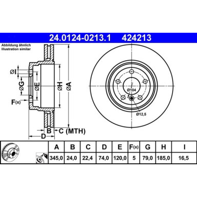 ATE | Bremsscheibe | 24.0124-0213.1