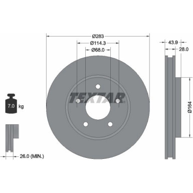 Textar | Bremsscheibe | 92280103