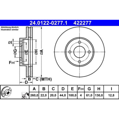 ATE | Bremsscheibe | 24.0122-0277.1