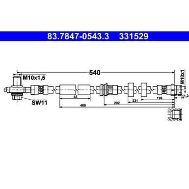 ATE | Bremsschlauch | 83.7847-0543.3