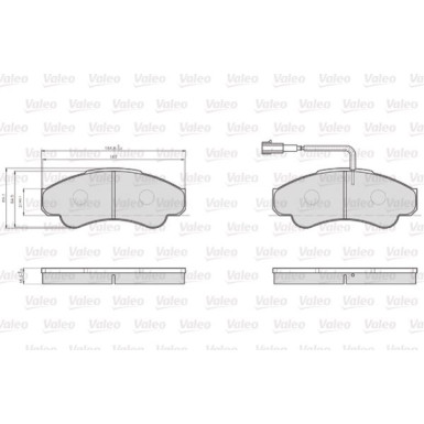 Valeo | Bremsbelagsatz, Scheibenbremse | 872919