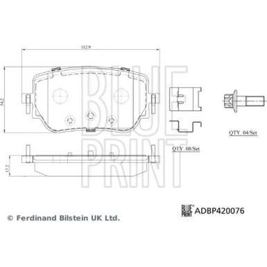 Blue Print | Bremsbelagsatz, Scheibenbremse | ADBP420076