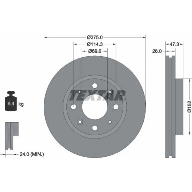 Textar | Bremsscheibe | 92136700