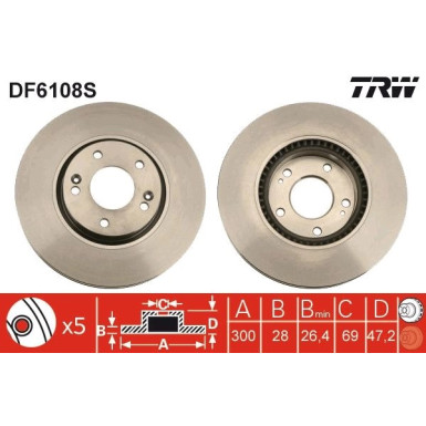 TRW | Bremsscheibe | DF6108S