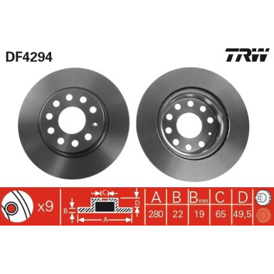 TRW | Bremsscheibe | DF4294