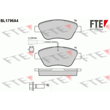 FTE | Bremsbelagsatz, Scheibenbremse | 9010366