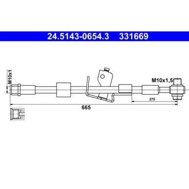 ATE | Bremsschlauch | 24.5143-0654.3