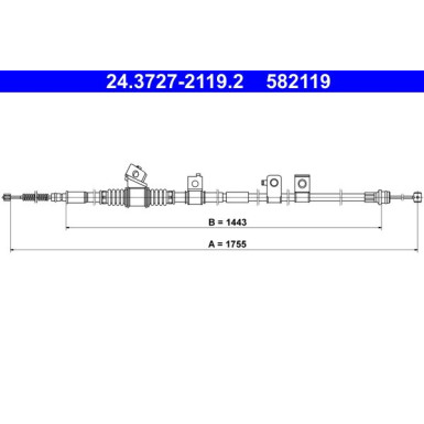 ATE | Seilzug, Feststellbremse | 24.3727-2119.2