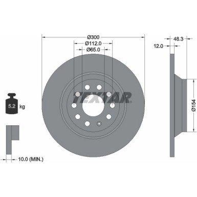 Textar | Bremsscheibe | 92255403