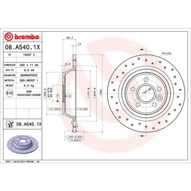 Brembo | Bremsscheibe | 08.A540.1X