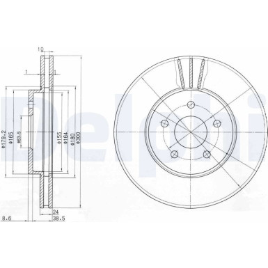 Delphi | Bremsscheibe | BG3537C