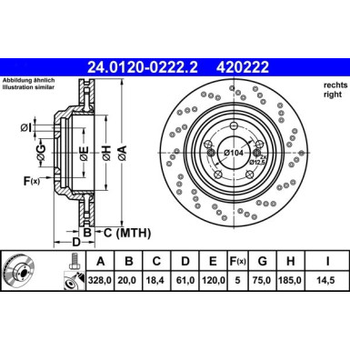 ATE | Bremsscheibe | 24.0120-0222.2